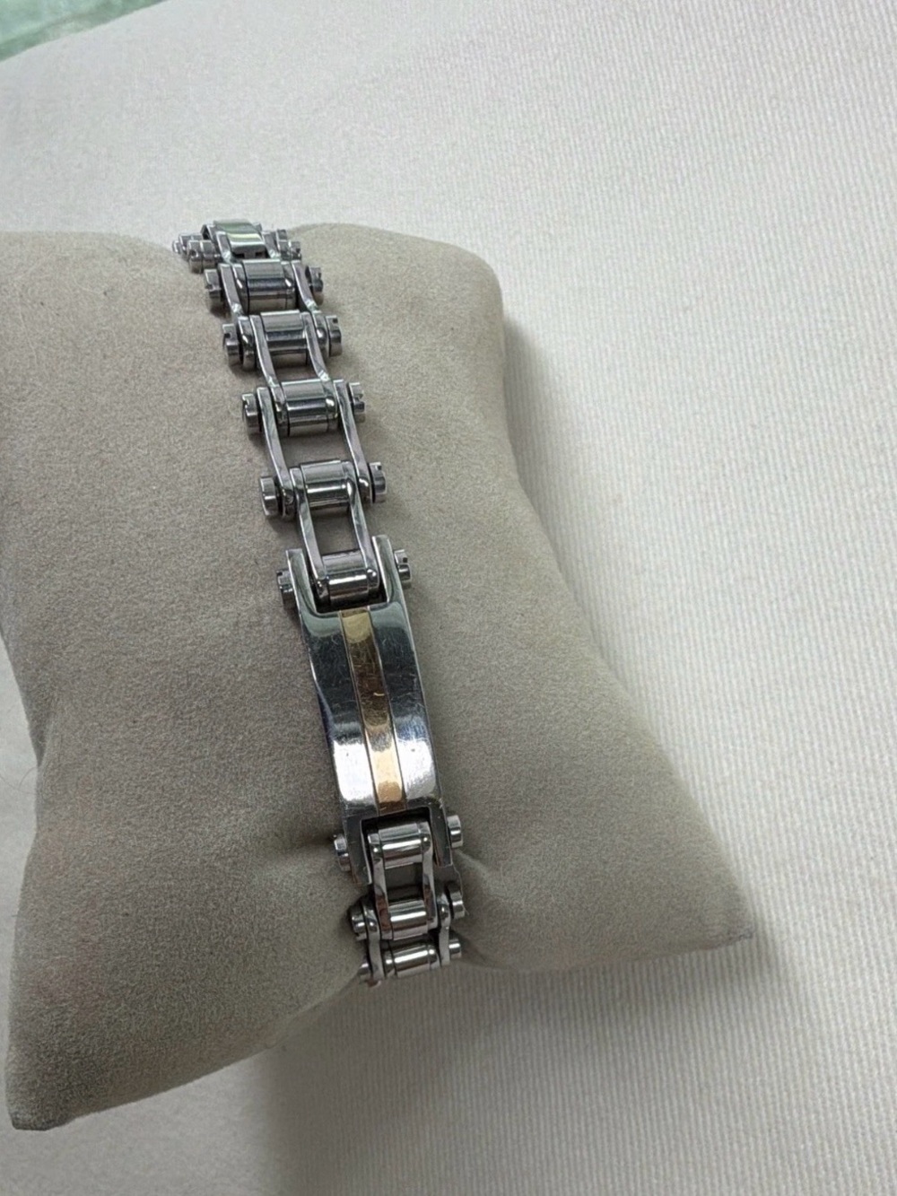 Men's Stainless Steel Two-Tone Link Bracelet